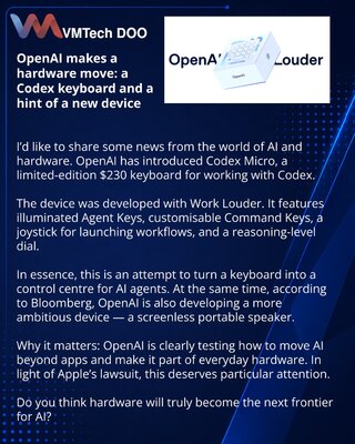 OpenAI makes a hardware move: a Codex keyboard and a hint of a new device