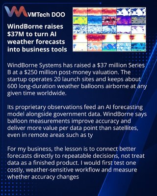 WindBorne получила $37 млн для вывода ИИ-прогнозов погоды на частный рынок