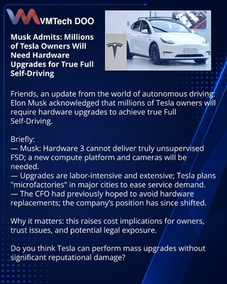 Mask priznao: milionima vlasnika Tesle biće potrebni hardverski apgrejdi za potpuni Full Self-Driving