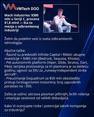 Mach Industries: $300 млн Series C, оценка $1.8 млрд — что это меняет в оборонке