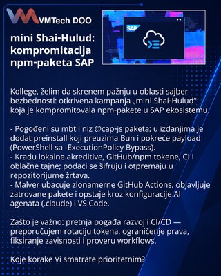 mini Shai‑Hulud: kompromitacija npm‑paketa SAP