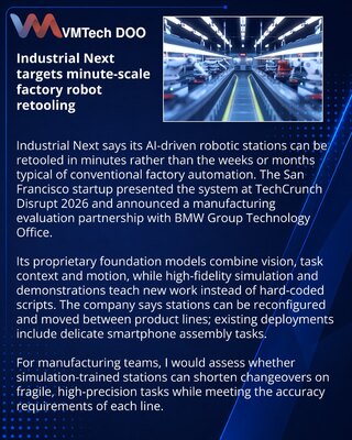 Industrial Next unveils AI stations for faster factory retooling