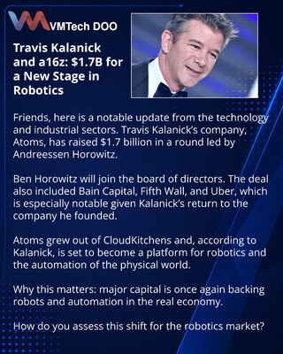 Travis Kalanick и a16z: $1.7 млрд для нового этапа в робототехнике