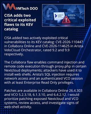 CISA предупредила об атаках на Collabora Online и Arista VeloCloud