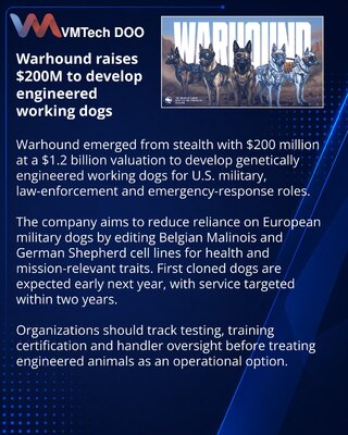 Warhound получила $200 млн на создание служебных собак для армии США