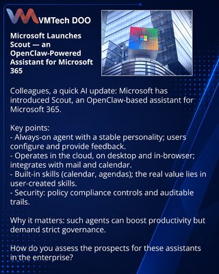 Microsoft pokreće Scout — asistenta zasnovanog na OpenClaw za Microsoft 365