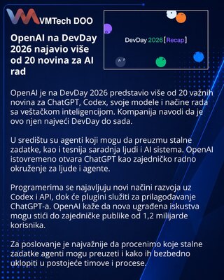 OpenAI na DevDay 2026 najavio agente, plugine i novine za Codex