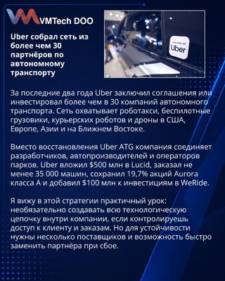 Uber okuplja više od 30 kompanija u globalnu mrežu autonomne mobilnosti