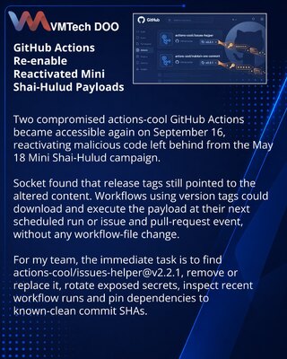 GitHub вновь отключил Actions с кодом Mini Shai-Hulud