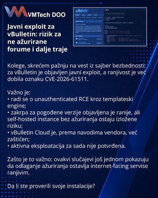 Javni exploit za vBulletin: rizik za ne ažurirane forume i dalje traje