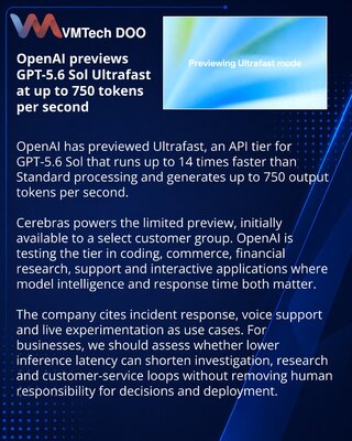 OpenAI testira Ultrafast režim za GPT-5.6 Sol u API-ju