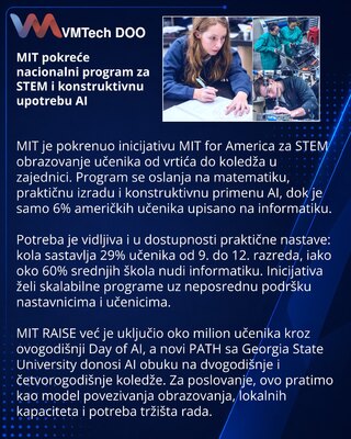 MIT for America širi STEM obrazovanje od vrtića do koledža