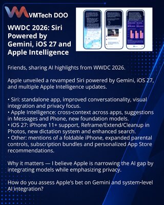 WWDC 2026: Siri на базе Gemini, iOS 27 и Apple Intelligence