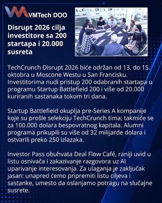 TechCrunch Disrupt 2026 предложит инвесторам 20 тысяч встреч