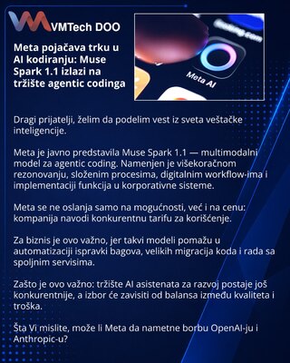 Meta pojačava trku u AI kodiranju: Muse Spark 1.1 izlazi na tržište agentic codinga