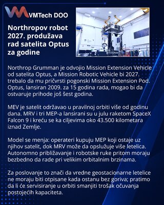 Northropov robot preuzima produženje rada satelita Optus