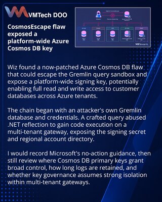 CosmosEscape exposed cross-tenant access path in Azure Cosmos DB
