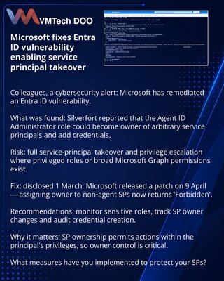 Microsoft исправила уязвимость Entra ID, позволявшую захват SP