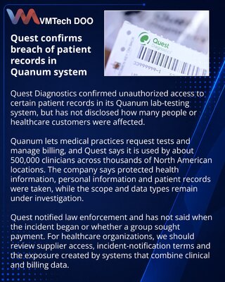 Quest Diagnostics Investigates Breach of Quanum Patient Records