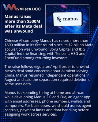 Manus привлекла более $500 млн после отмены сделки с Meta