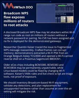 Ошибка WPS в Broadcom позволяет получить root-доступ к роутерам по Wi‑Fi