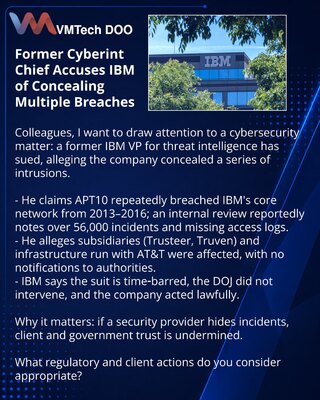 Former Cyberint Chief Accuses IBM of Concealing Multiple Breaches