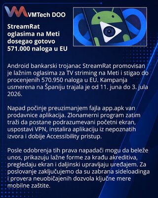 StreamRat Android Trojan Used in Meta Streaming-Ad Campaign