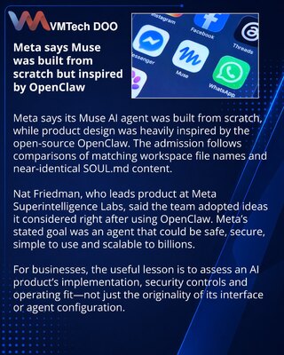Meta priznaje da je Muse snažno inspirisan OpenClaw-om