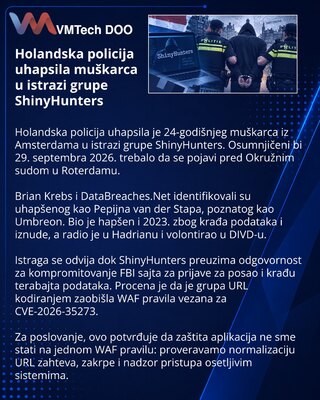 Hapšenje u Amsterdamu u istrazi grupe ShinyHunters