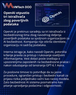 OpenAI уволила трёх исследователей безопасности из-за передачи данных