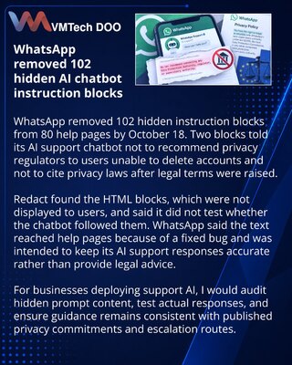 WhatsApp удалил скрытые инструкции для ИИ-бота о регуляторах