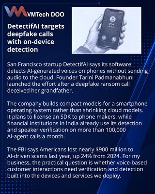DetectifAI develops on-device detection for deepfake voices