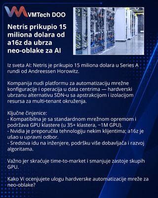 Netris собрал $15 млн от a16z, чтобы ускорить запуск неооблаков для ИИ