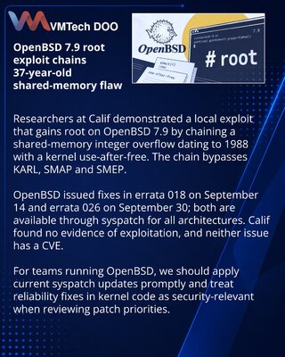 В OpenBSD 7.9 связали старое переполнение счётчика с root-эксплойтом