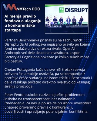 Benchmark upozorava da AI menja odnos fondova prema rivalima