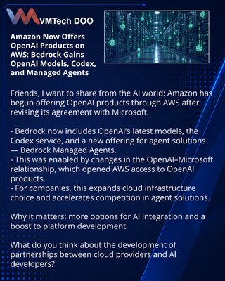 Amazon Now Offers OpenAI Products on AWS: Bedrock Gains OpenAI Models, Codex, and Managed Agents