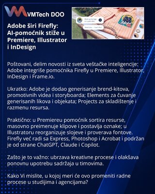 Adobe расширяет Firefly: AI‑помощник приходит в Premiere, Illustrator и InDesign