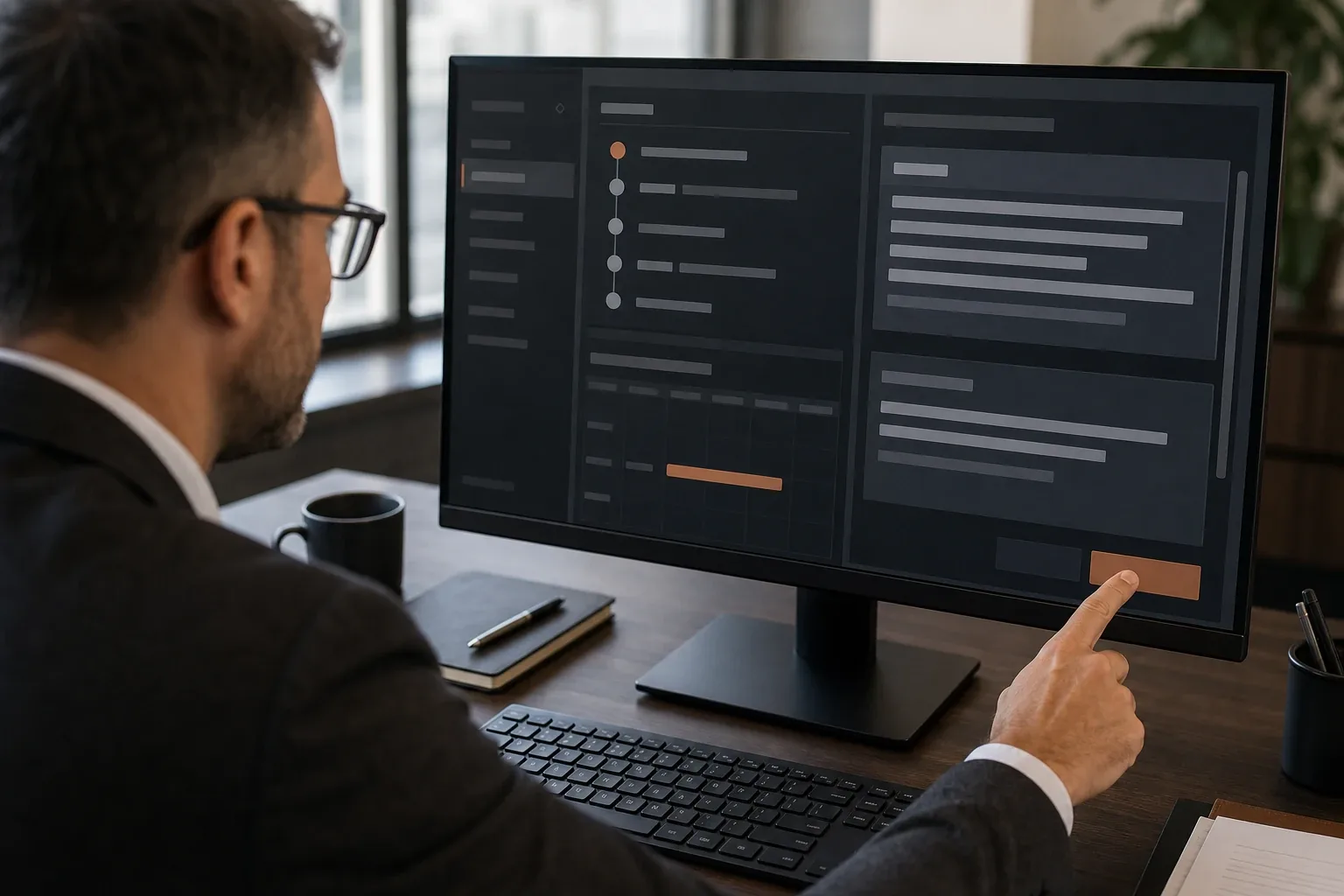 A manager checks a prepared follow-up against a CRM opportunity and its history before approving the action.