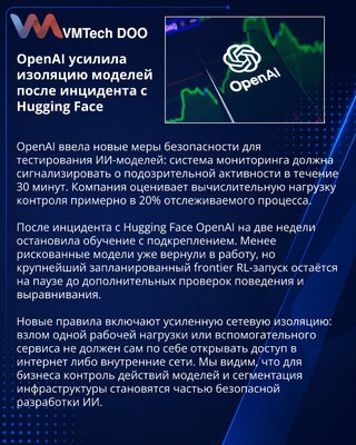OpenAI усилила контроль тестовых ИИ-моделей после инцидента с Hugging Face
