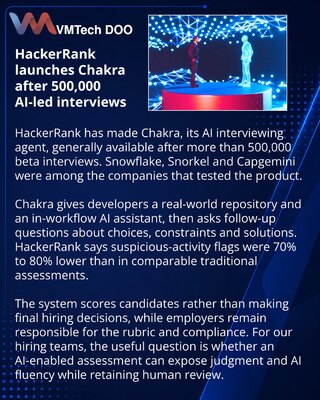 HackerRank Makes Chakra AI Interviewer Generally Available