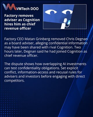 Factory CEO Removes Adviser After Cognition Recruitment Allegation