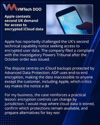 Apple osporava drugi britanski nalog za pristup šifrovanom iCloudu