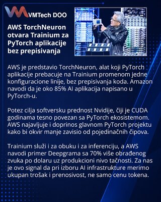 AWS olakšava prelazak PyTorch aplikacija na Trainium