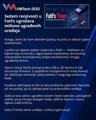 Sedam ranjivosti u FatFs ugrožava milione ugrađenih uređaja
