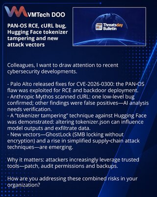 PAN‑OS RCE, propust u cURL, tokenizer Hugging Face i novi pristupi napadima
