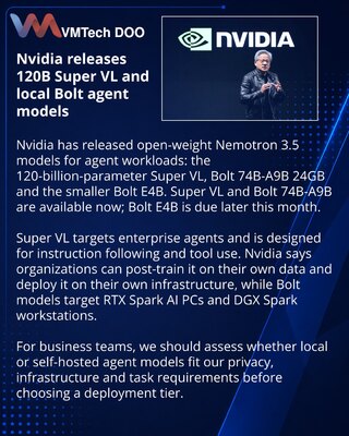 Nvidia releases open Nemotron 3.5 models for enterprise agents