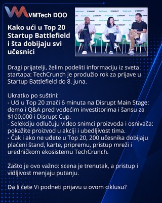 Kako ući u Top 20 Startup Battlefield i šta dobijaju svi učesnici