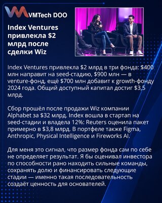 Index Ventures собрала $2 млрд после продажи Wiz компании Alphabet