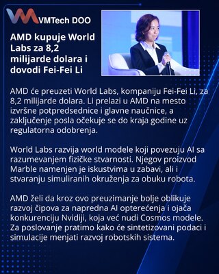 AMD preuzima World Labs za 8,2 milijarde dolara