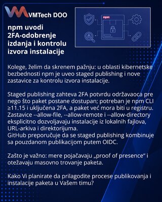 npm вводит 2FA-одобрение релизов и контроль источников установки
